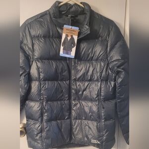 Eddie Bauer Down Packable Jacket L & XL Blue Emerald